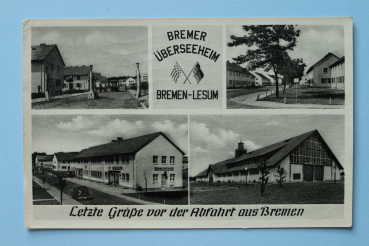 Ansichtskarte AK Bremen Lesum 1958 Überseeheim Auswandern Amerika Abfahrt Camp Architektur Ortsansicht